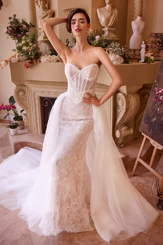 The Catherine Lace Corset Gown & Removable Overskirt