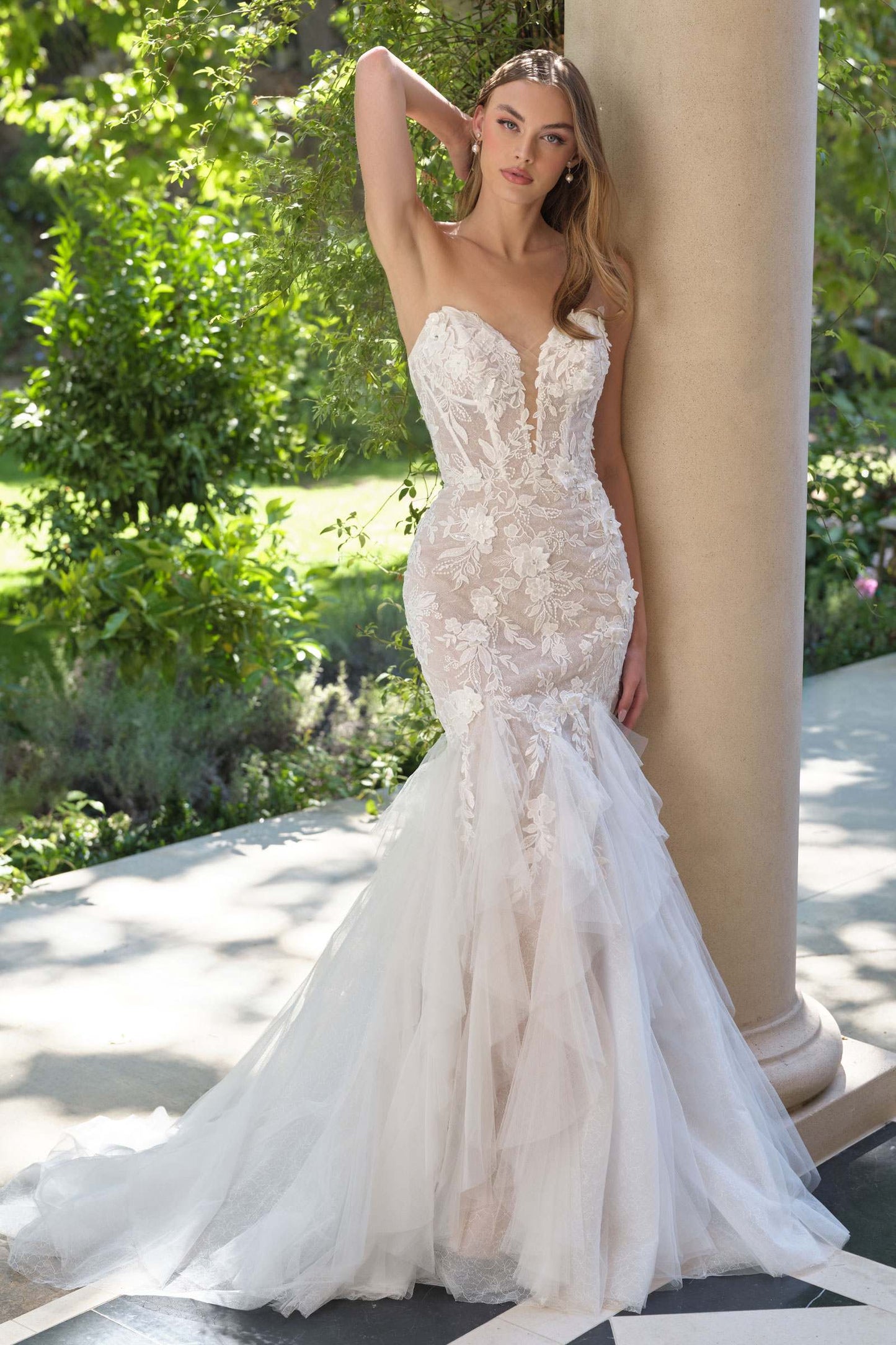 Crown Me Jealous | 3D Floral Lace Wedding Gown with Veil