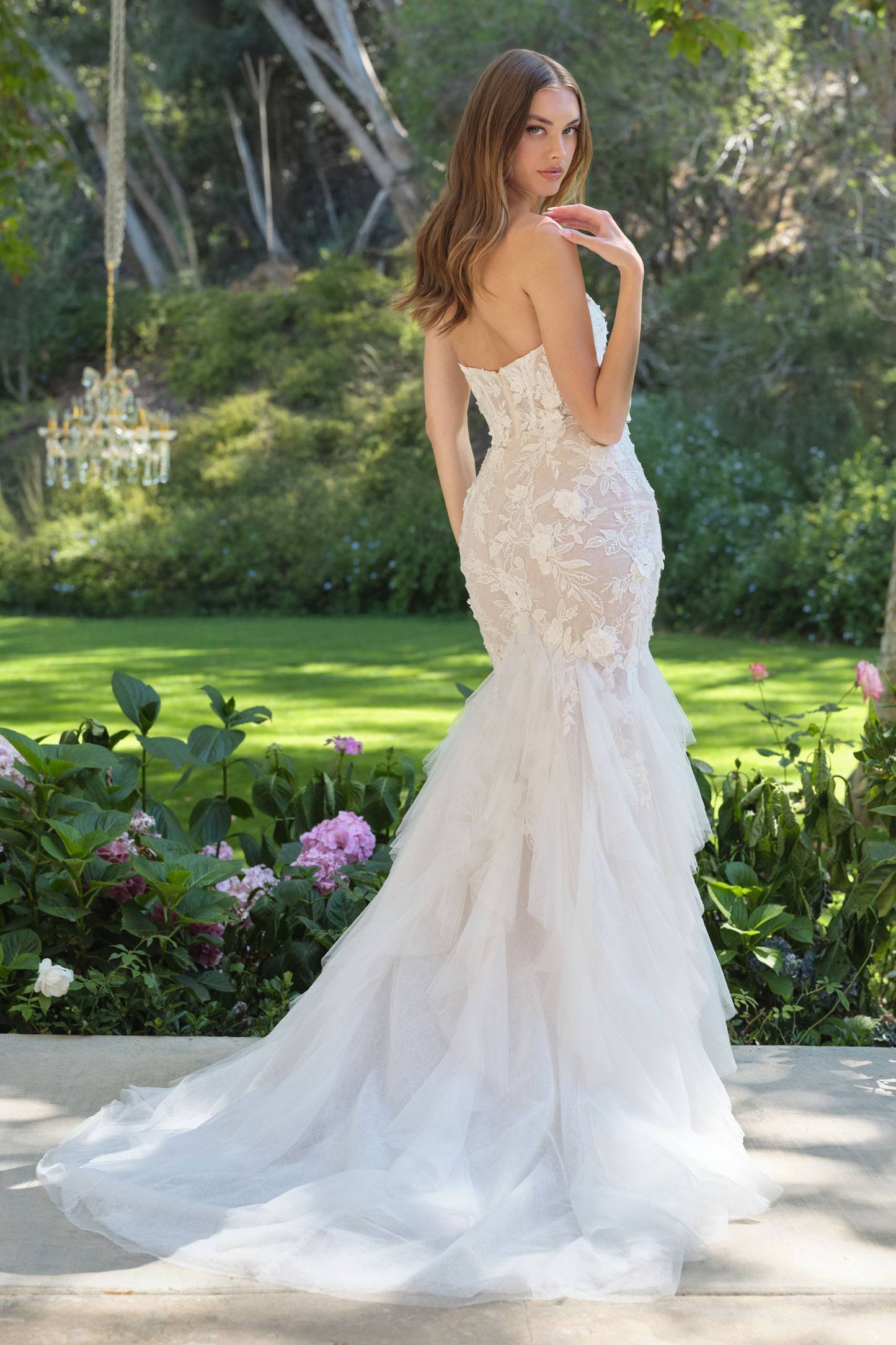 Crown Me Jealous | 3D Floral Lace Wedding Gown with Veil