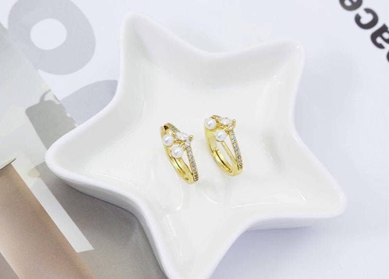 CZ Crown with Mother of Pearl Adjustable Ring, Sku#LD243