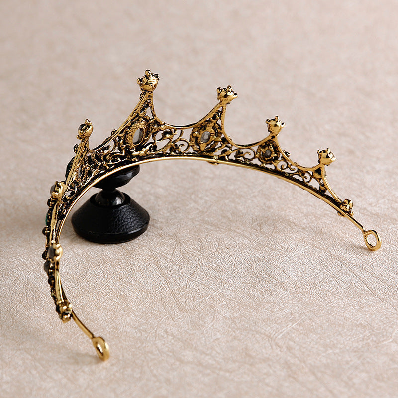 The Queen's Baroque Metallic Crown Headdress