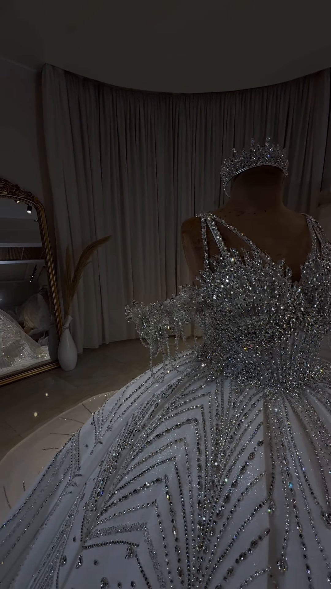 Luxury Off-Shoulder Radiance Crystal Ball Gown GR101