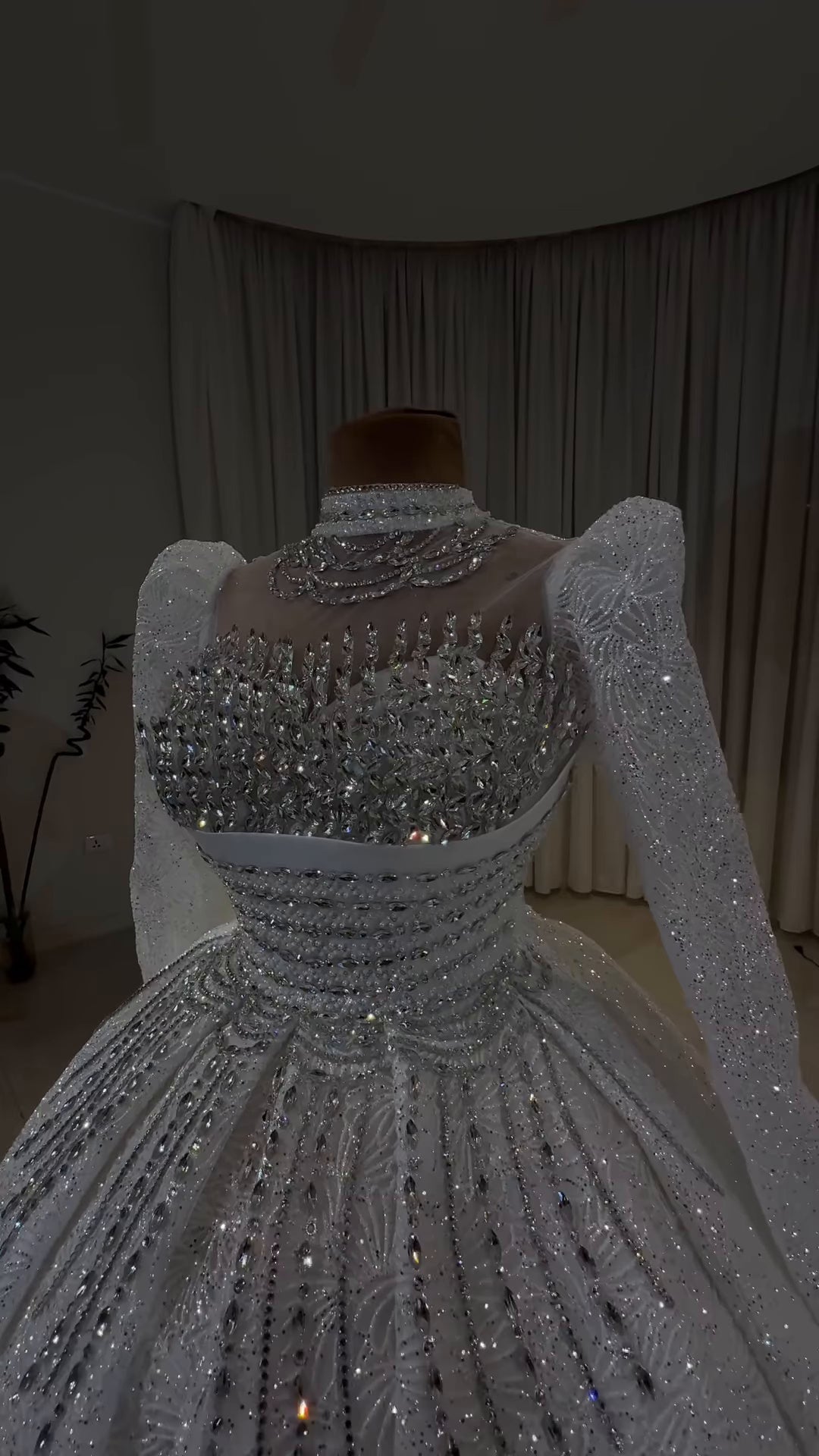 Luxury Crystal Embellished Off-Shoulder Princess Dress GD102
