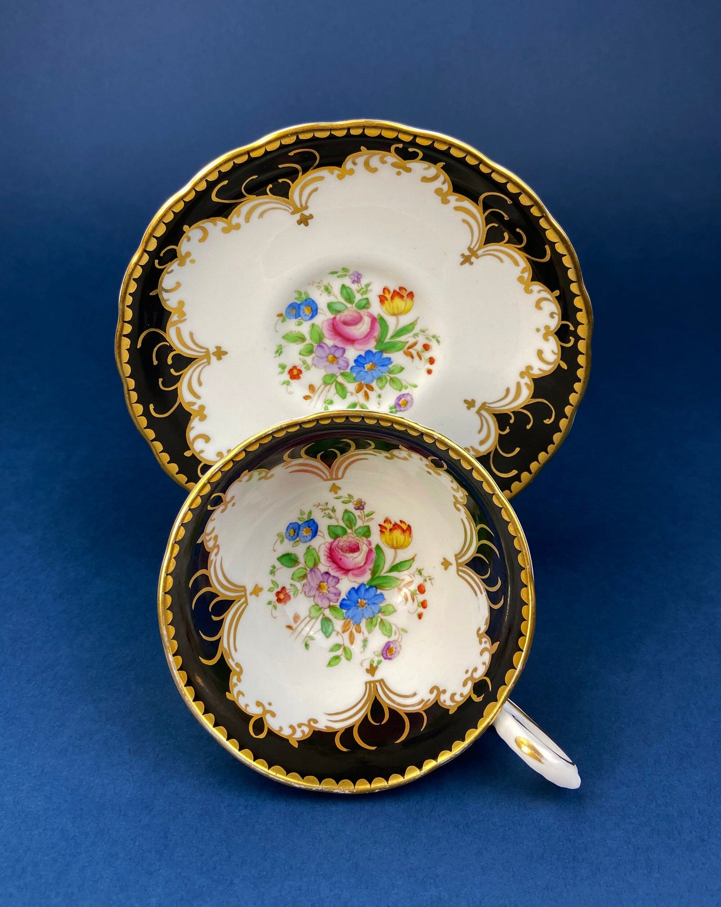 Vintage Elizabethan Fine Bone China Cup and Saucer: Handpainted Cupids