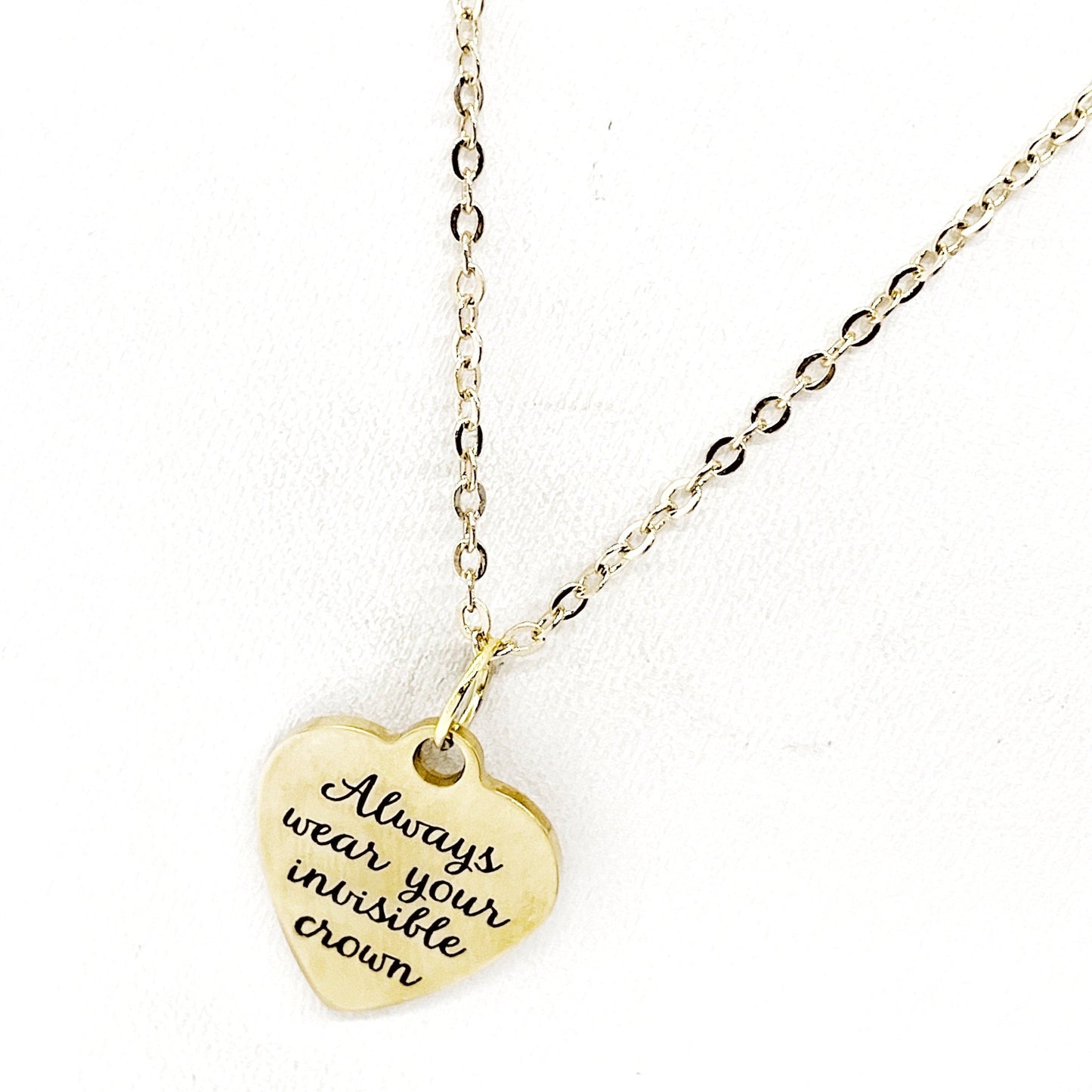 Encouraging Her, Always Wear Your Invisible Crown Necklace, Daughter Gift, Wife Gift, Jewelry Gift For Her, Princess Gift, Queen Gift