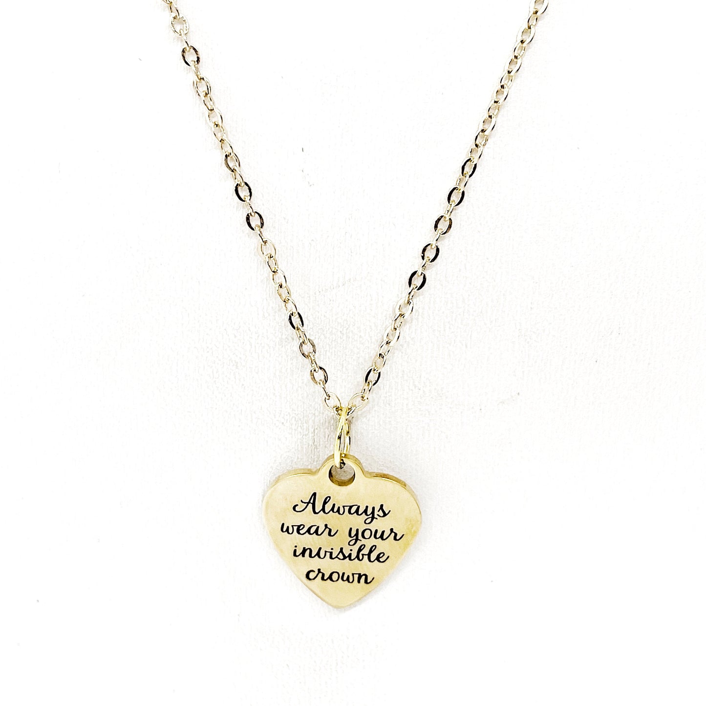 Encouraging Her, Always Wear Your Invisible Crown Necklace, Daughter Gift, Wife Gift, Jewelry Gift For Her, Princess Gift, Queen Gift