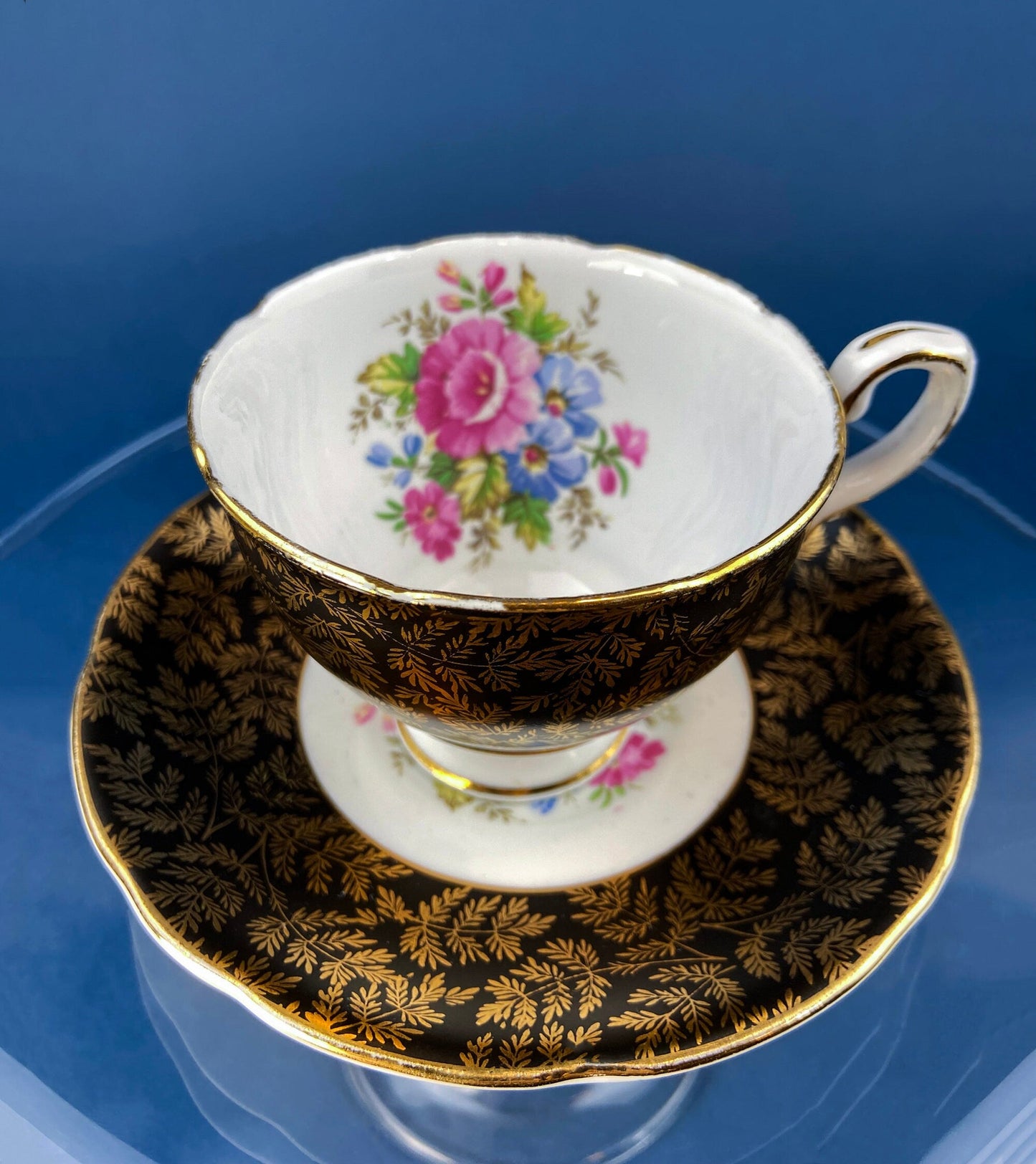 Vintage Elizabethan Fine Bone China Cup and Saucer: Handpainted Cupids