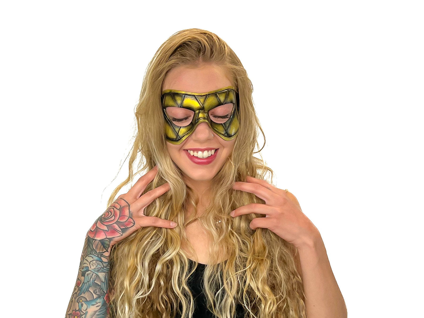 The Sovereign Harlequin Masquerade Mask in Gold