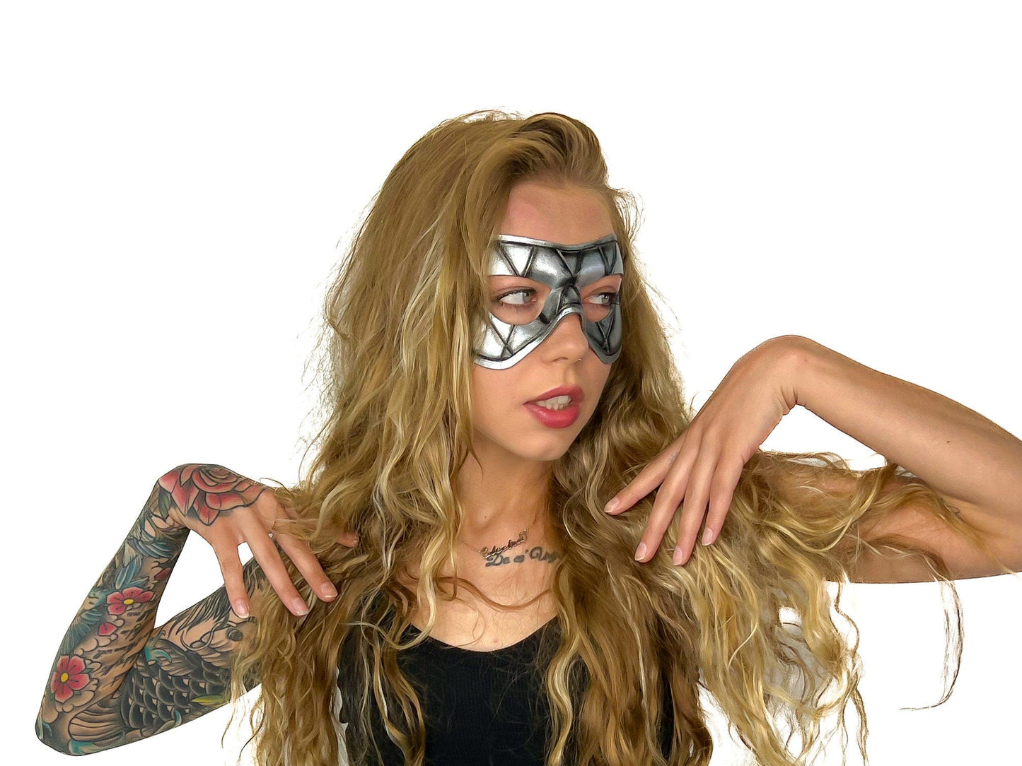 Keepers of the Watchtower | Silver Leather Masquerade Mask