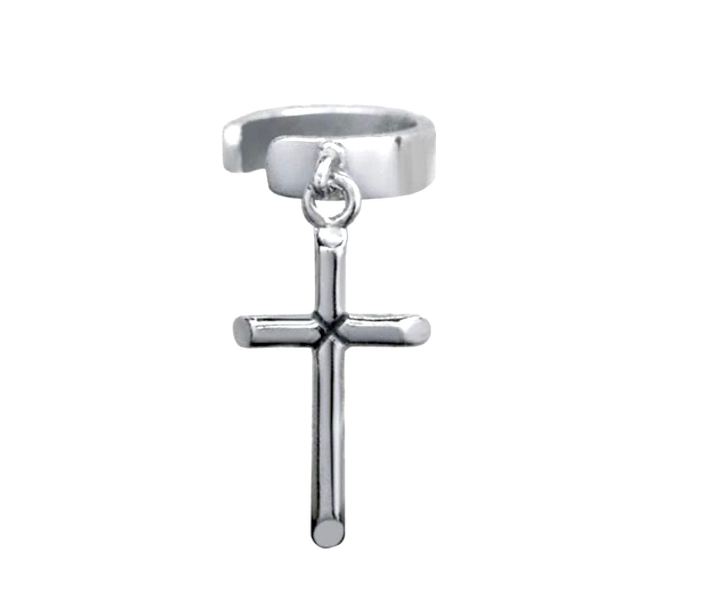 The Sovereign Grace Cross Ear Cuff | Oxidized S925 Sterling Silver