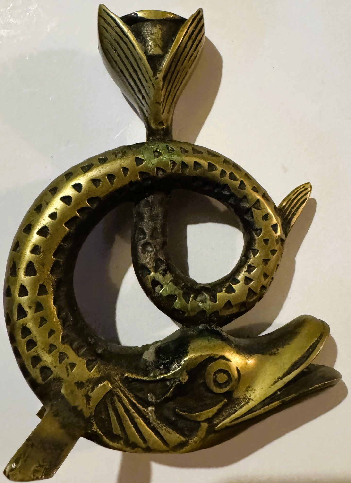 The Aged Bronze Pike Candlestick