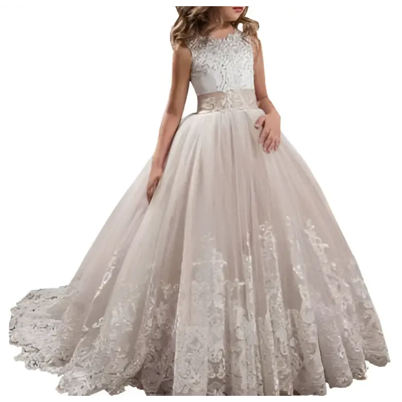 Lavender Tulle Lace Wedding Dress for Children