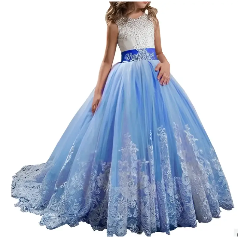 Lavender Tulle Lace Wedding Dress for Children