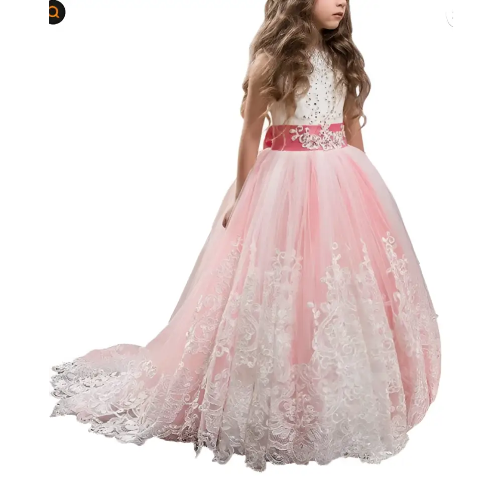 Lavender Tulle Lace Wedding Dress for Children