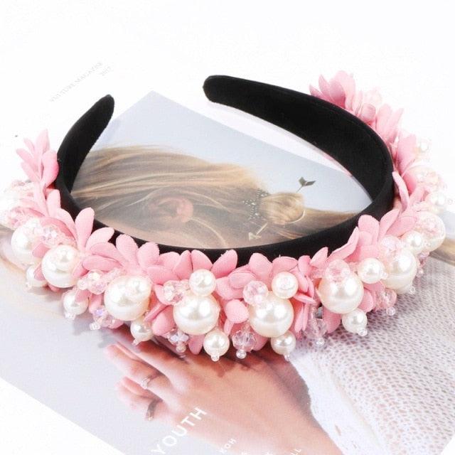 The Royal Court Velvet & Encrusted Pearl Circlet