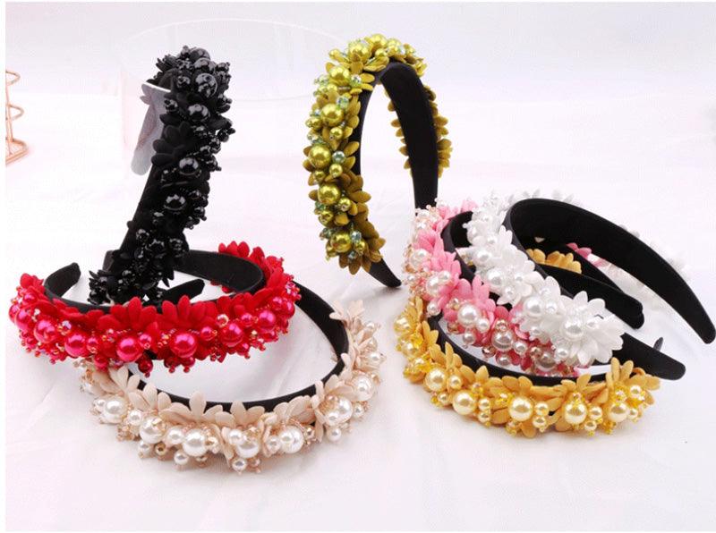 The Royal Court Velvet & Encrusted Pearl Circlet