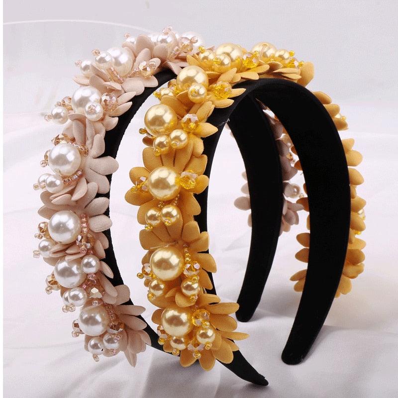The Royal Court Velvet & Encrusted Pearl Circlet