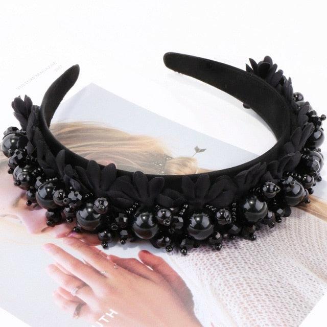 The Royal Court Velvet & Encrusted Pearl Circlet