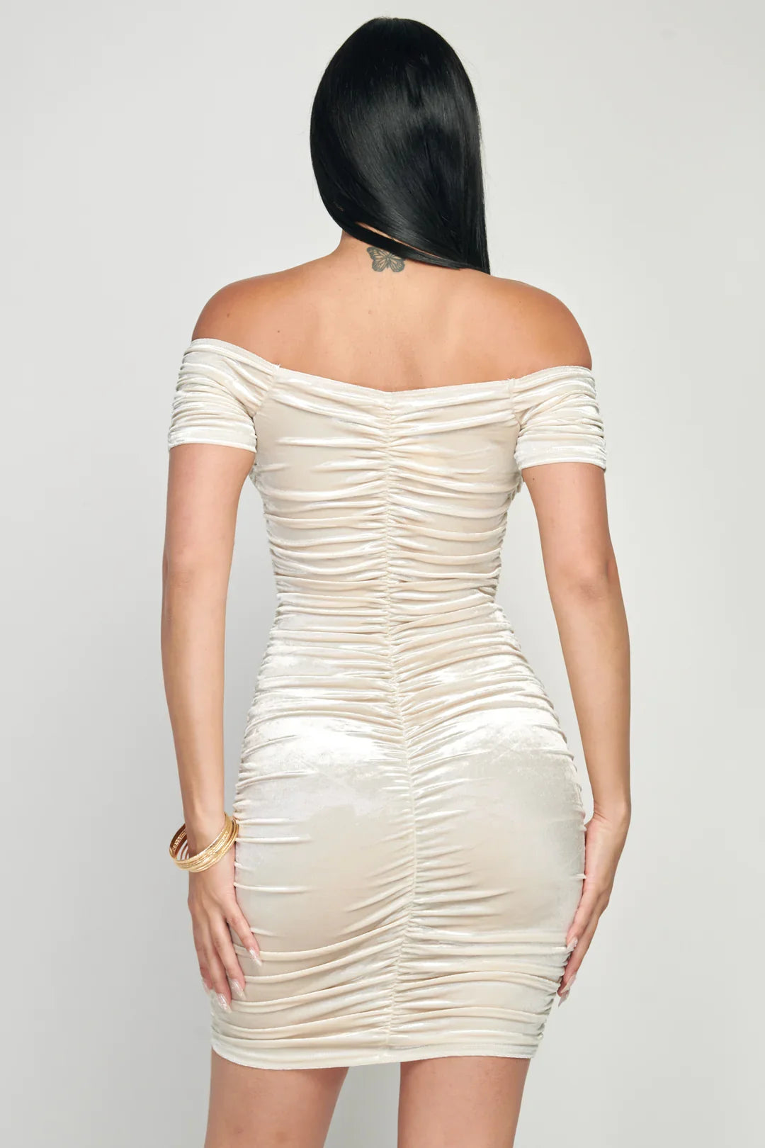 The Velvet Rose Off-Shoulder Mini Dress