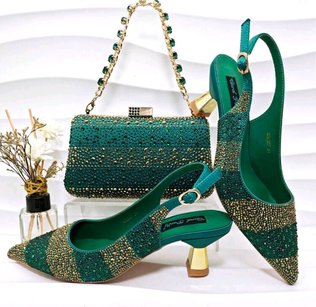 Ladies Shoes With Matching Bag Set- ED101