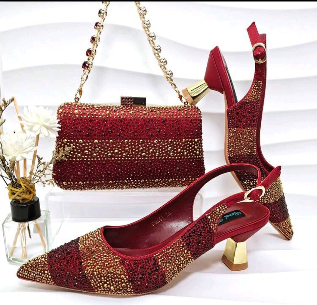 Ladies Shoes With Matching Bag Set- ED101