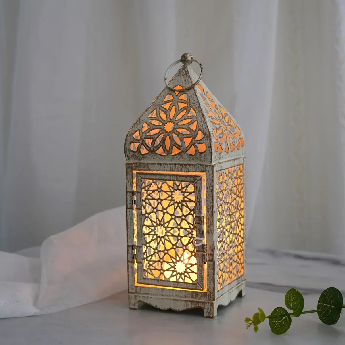 Vintage Moroccan Iron Candle Holder Set