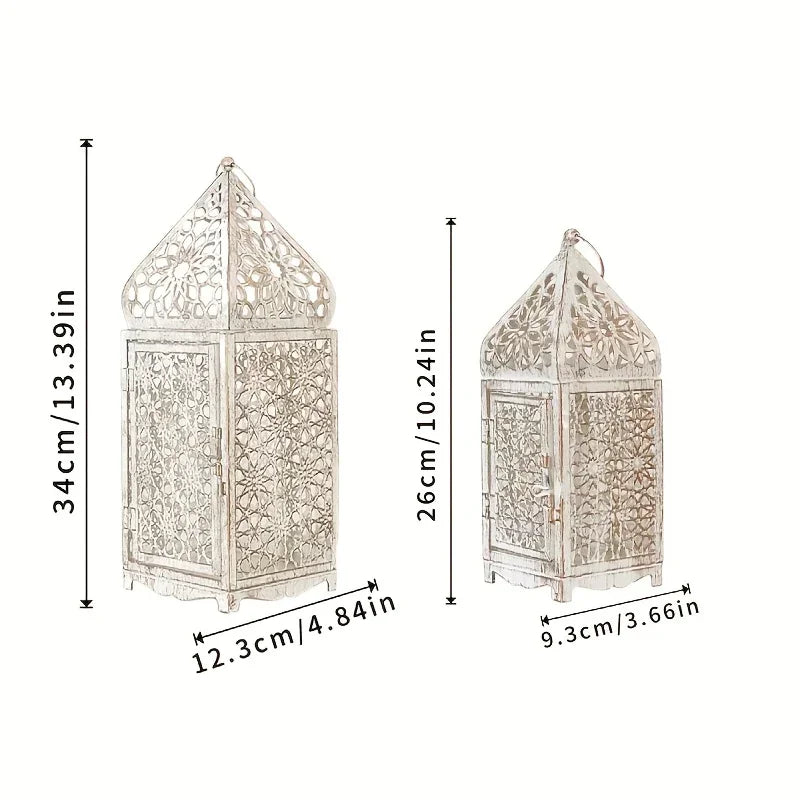 Vintage Moroccan Iron Candle Holder Set